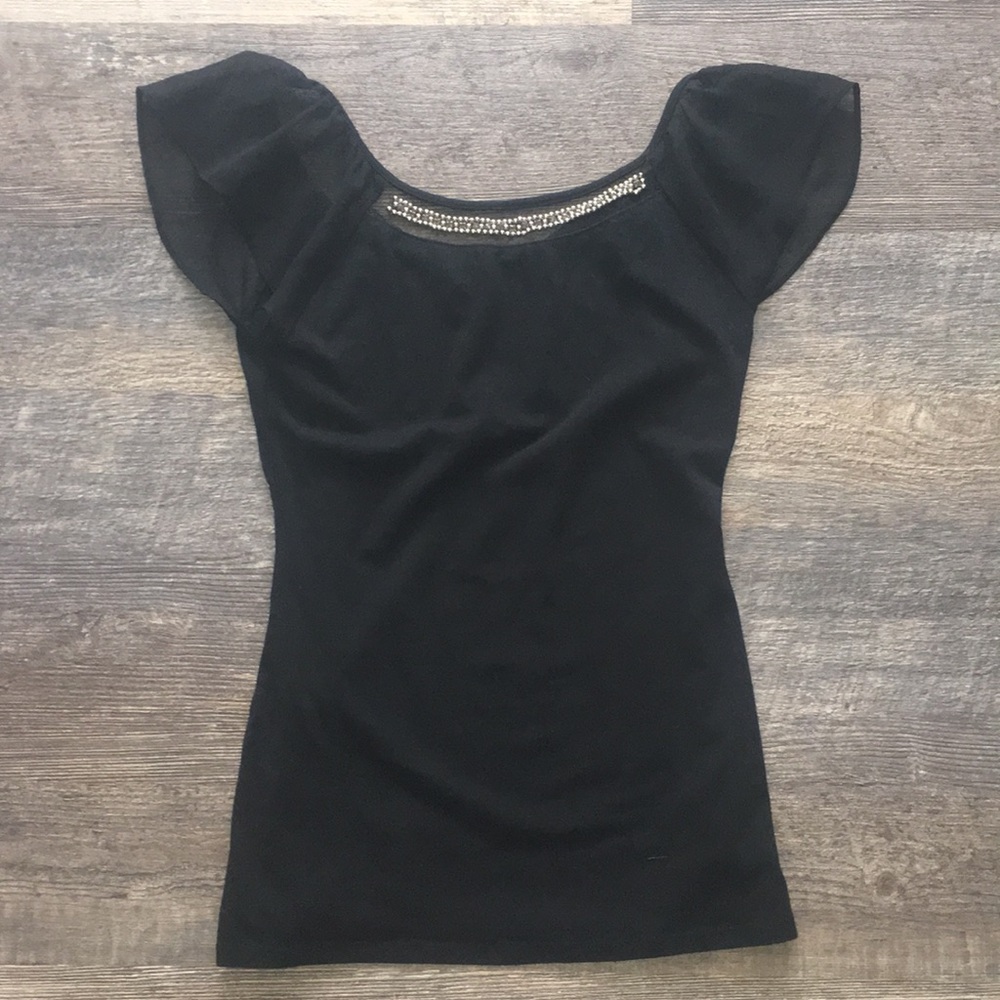 Black Express Top with embellishment 👚